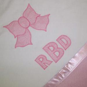 bow monogram blanket