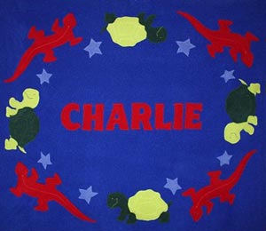 lizard & turtle crib size fleece