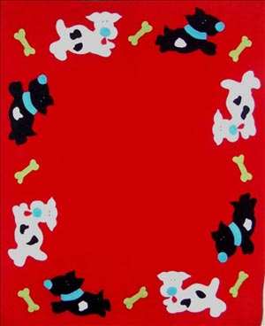 puppy red crib size fleece