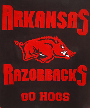 university of arkansas fleece throw
