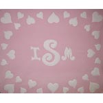 monogram hearts fleece blanket