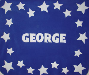 blue & white stars crib size fleece