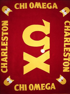 chi omega fleece throw