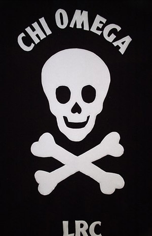 chi omega skull fleece throw