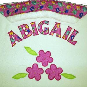 bright pink floral hooded towel